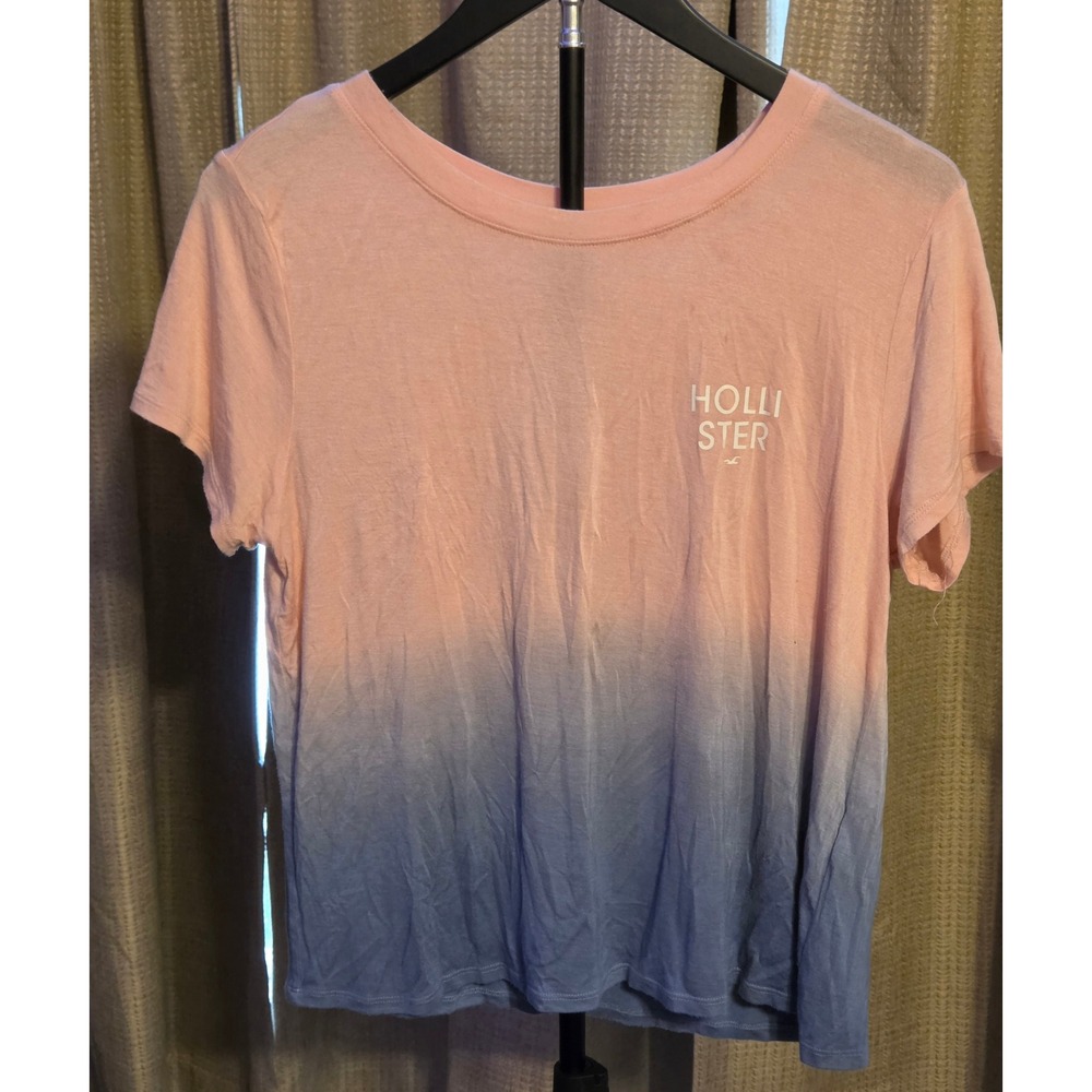 Hollister Easy Dip Tye‎ Short Sleeve T-Shirt Women's Size Small Pink Blue